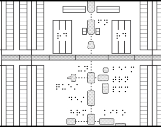 Cropped graphic of International Space Station with braille labels
