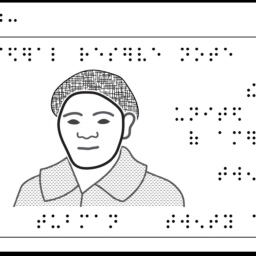 Digital illustration of $20 bill with braille labels, featuring Harriet Tubman.
