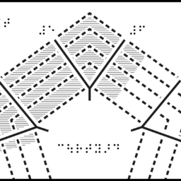 Cropped diagram of the Pentagon layout showing corridors, rings, and impact damage area.