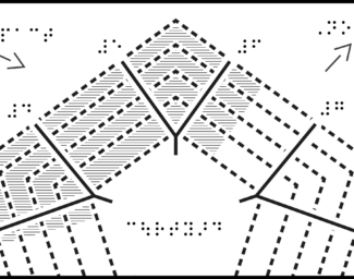 Cropped diagram of the Pentagon layout showing corridors, rings, and impact damage area.