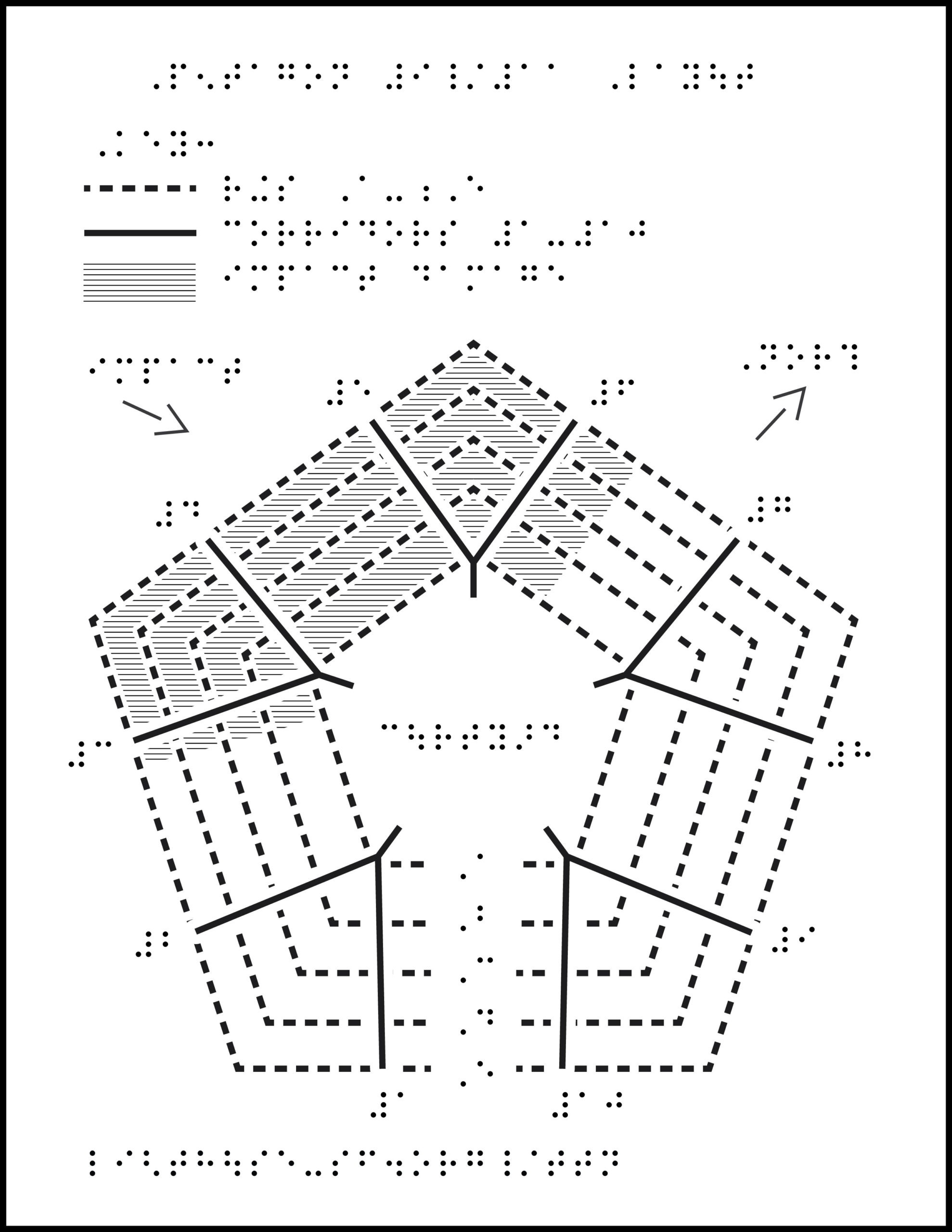 Diagram of the Pentagon layout showing corridors, rings, and impact damage area.