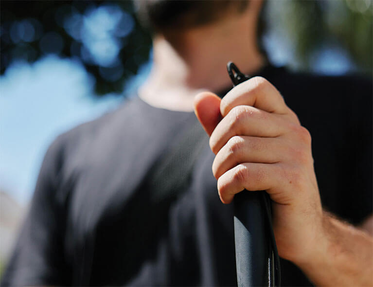 Man holding cane