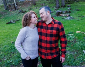 Enchanted Hills chef Matthew Beard and his wife Kristen, a former Enchanted Hills counselor, pause while on a walk on the grounds of Enchanted Hills on Mount Veeder outside Napa on Friday, Feb. 7. The camp was built for blind and low-vision people of all ages. Matthew Beard is legally blind.